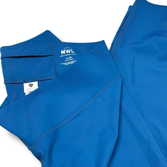 Madewell MWL Women 3X Plus Form Active Leggings Hematite Blue High Rise Cropped - Picture 5 of 9